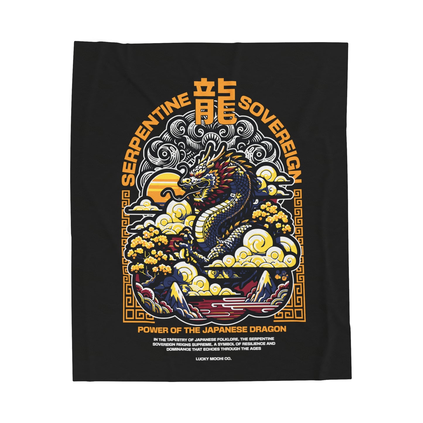 Japanese Dragon Velveteen Plush Blanket