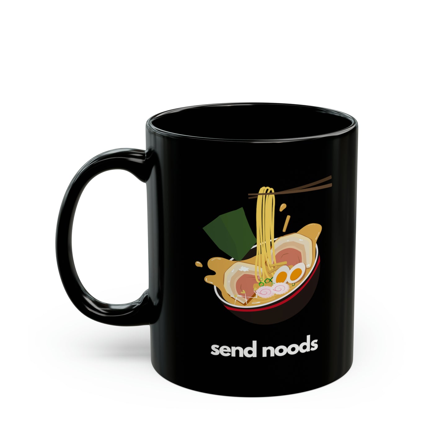 Send Noods Black Mug